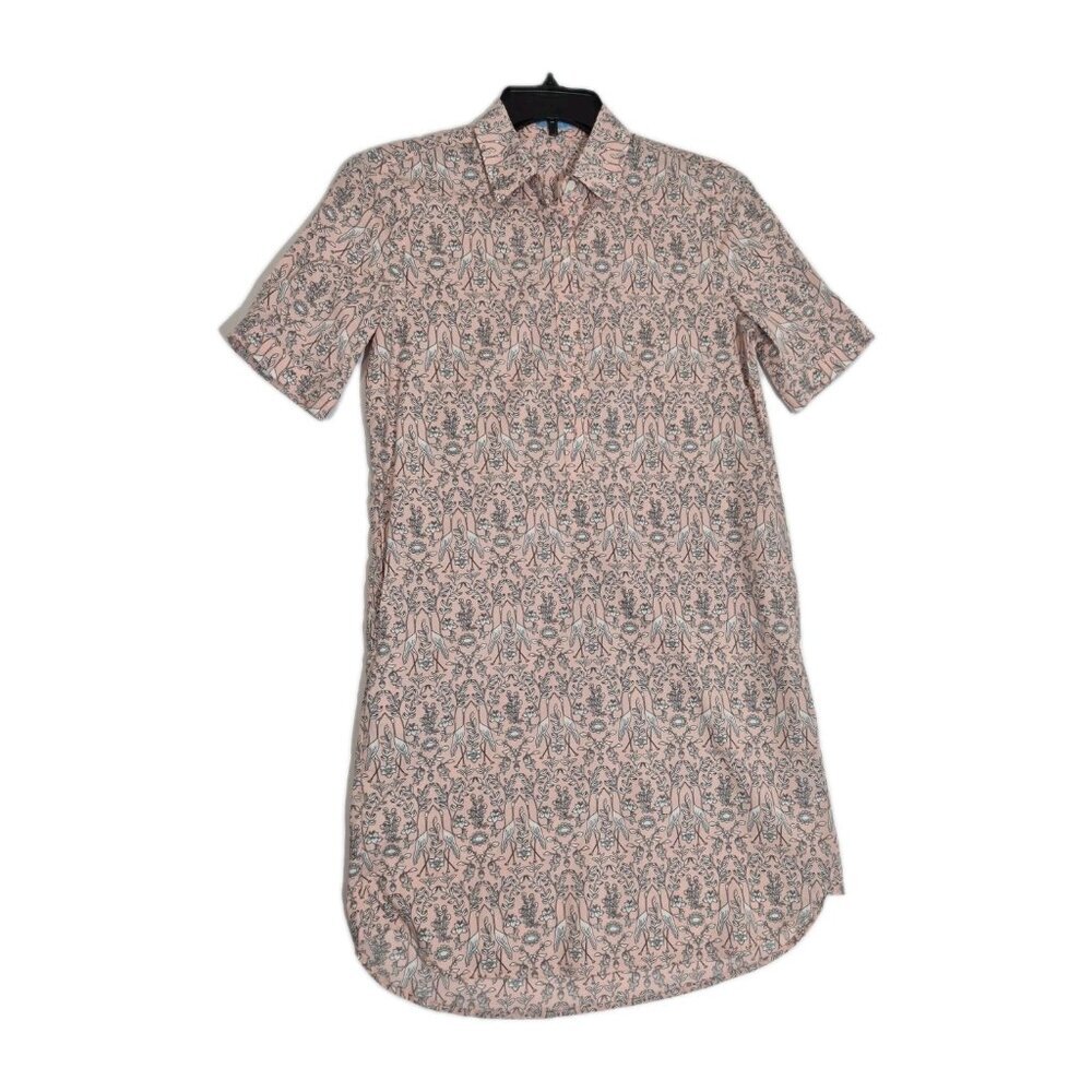 J. McLAUGHLIN Women's Shirt Dress Size XS Pink Cotton Blend Stretch Pockets (13)
